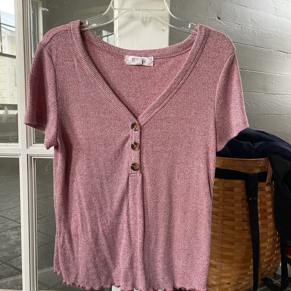 Pink Rose - Large Dress Tee Shirt